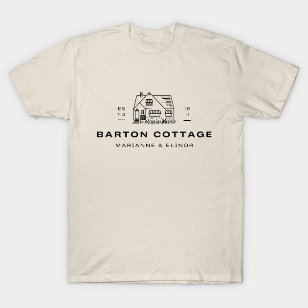 Sense and Sensibility Cottage, Jane Austen T-Shirt by TheGiftMonsterStudio